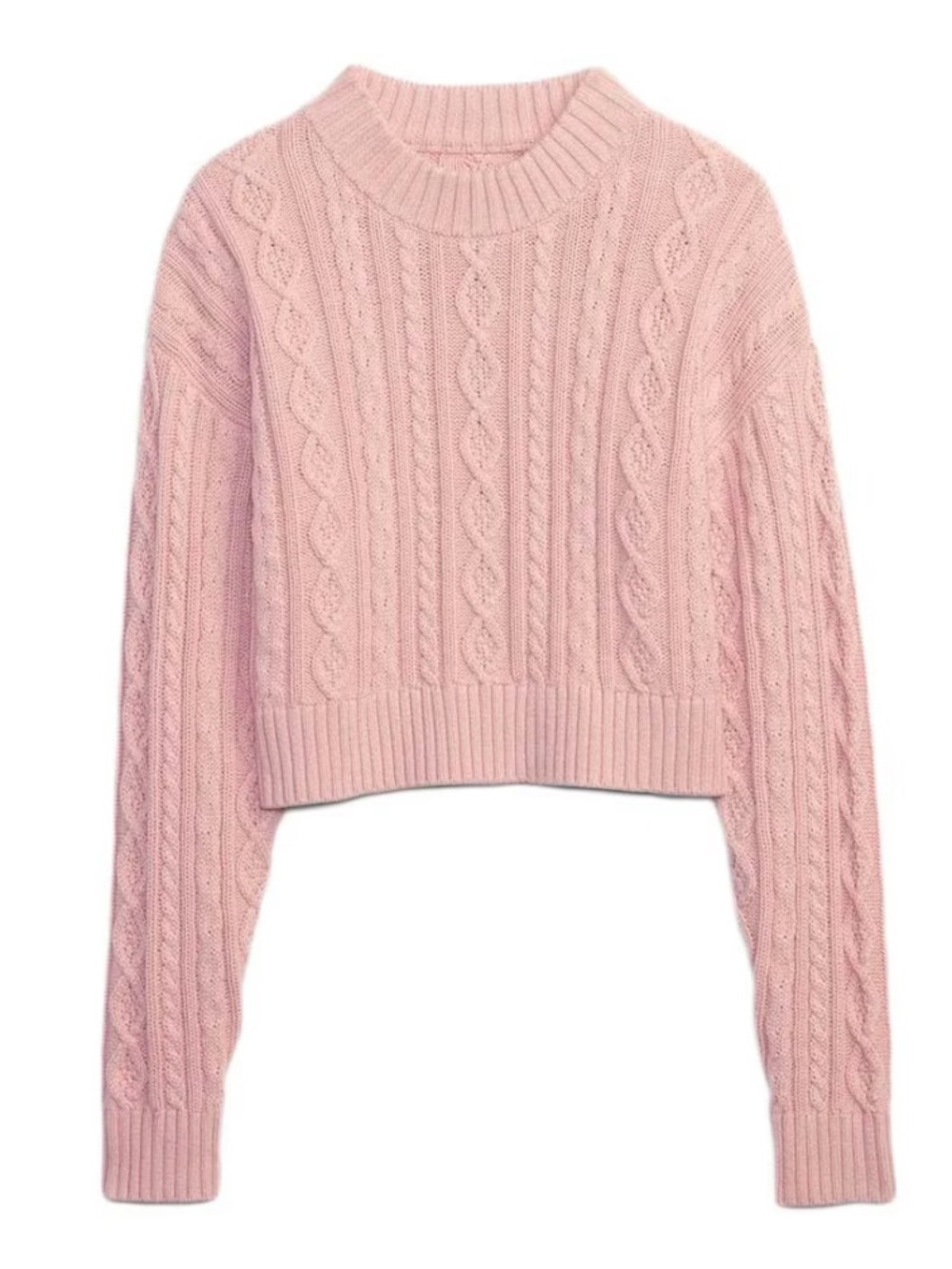 NWOT Gap x Loveshackfancy girls rose pink cable knit sweater size S 6/7